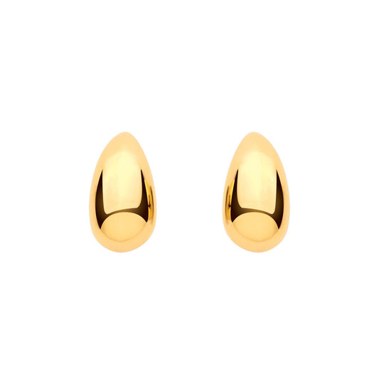 Gilded Silver  Molten Puffed Organic Teardrop Pear Drop Earrings - EAG1438