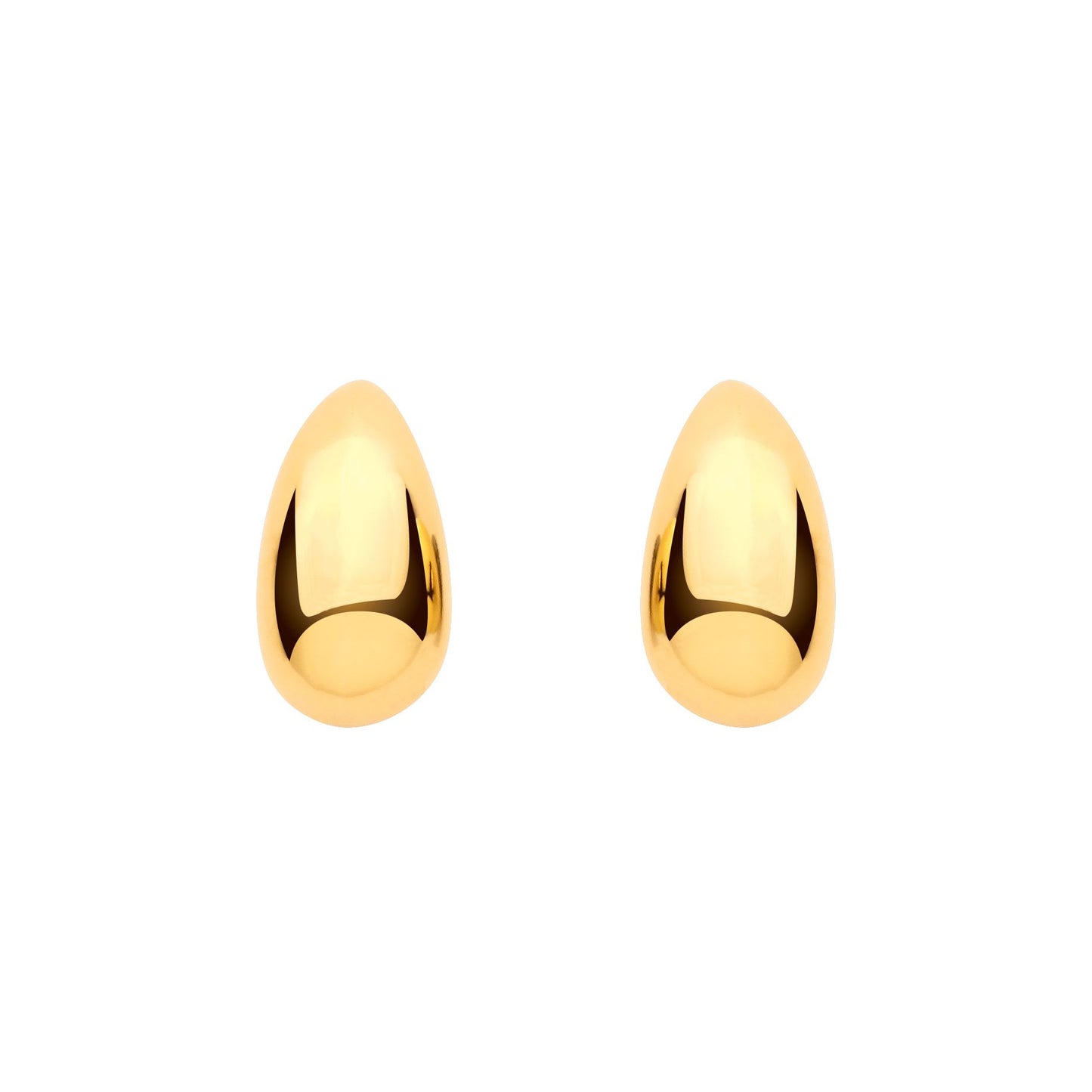 Gold Plated Silver Vermeil Mini Tapered Dome Hoop Earrings - EAG1438