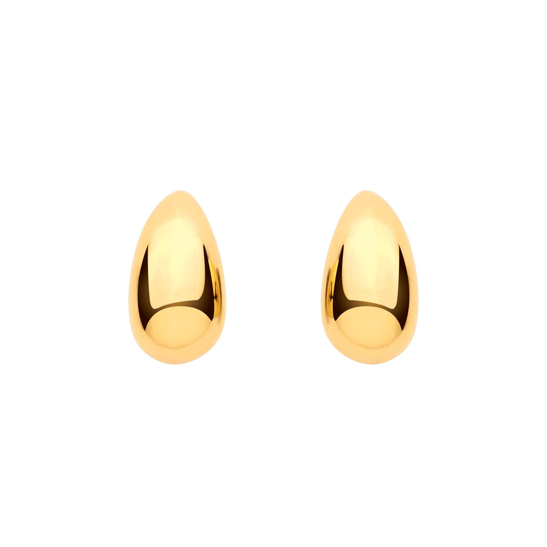 Gold Plated Silver Vermeil Mini Tapered Dome Hoop Earrings - EAG1438