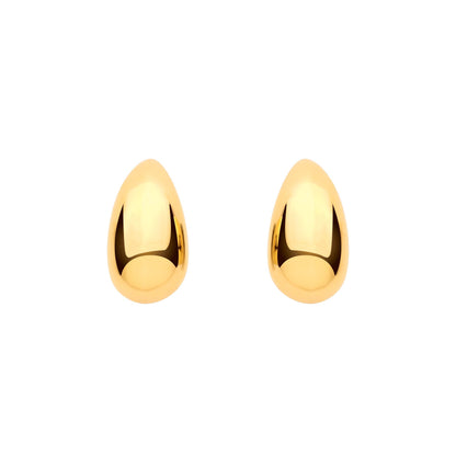 Gold Plated Silver Vermeil Mini Tapered Dome Hoop Earrings - EAG1438