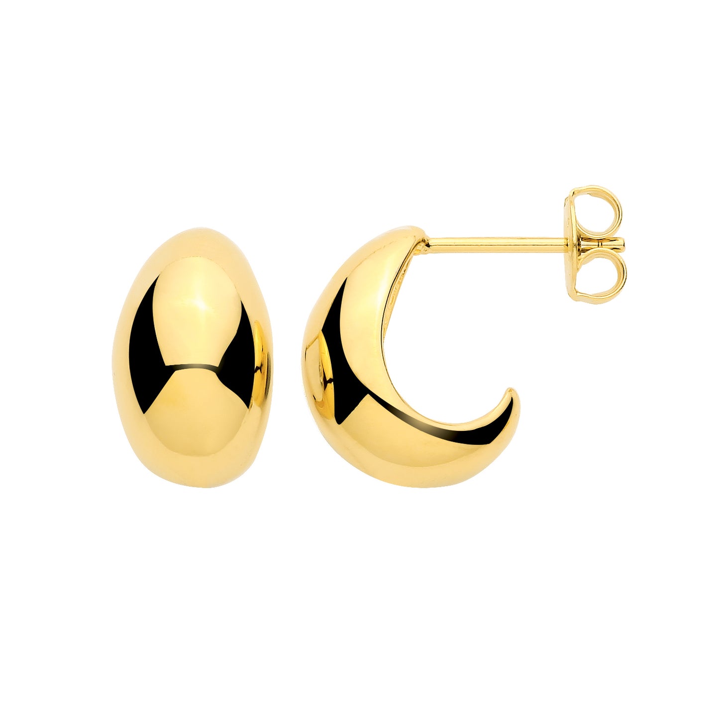 Gilded Silver  Tapered Dome Pear Drop Earrings - EAG1442