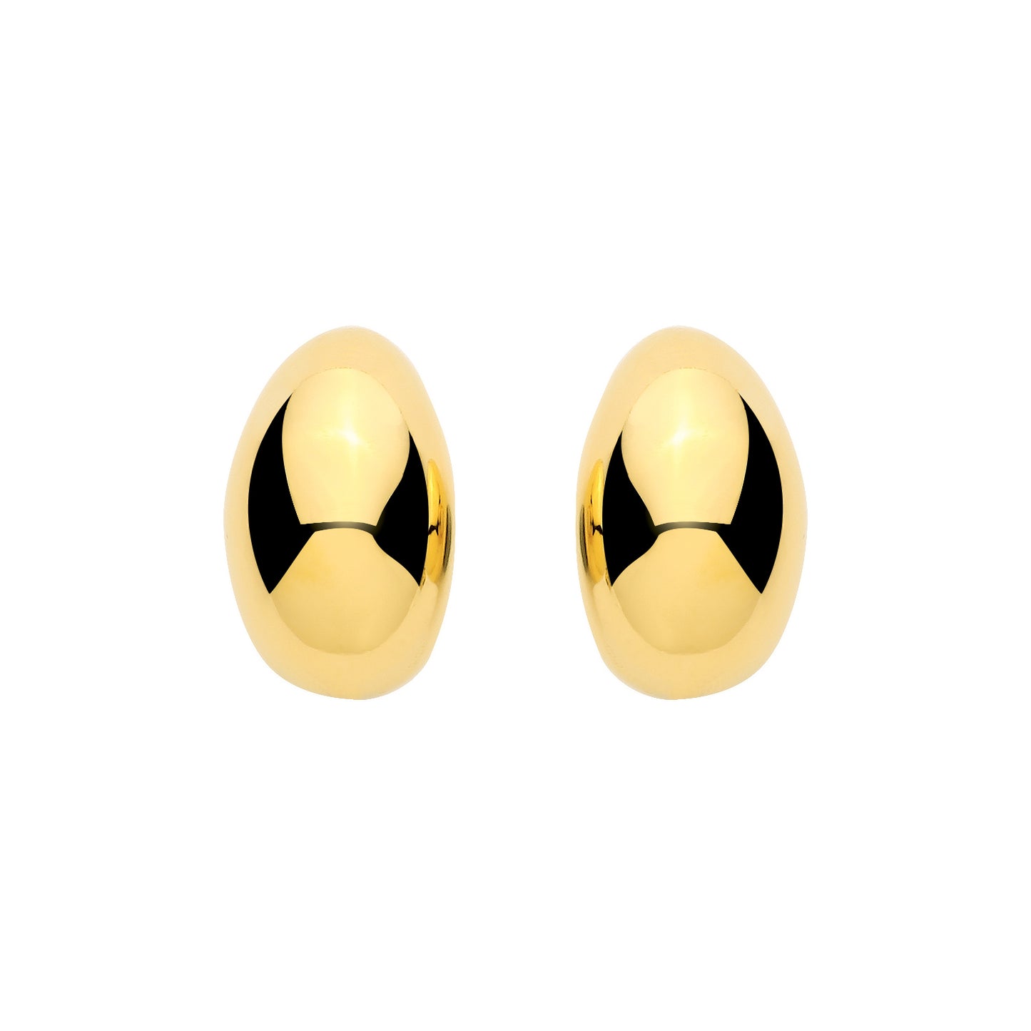 Gilded Silver  Molten Puffed Teardrop Pear J-Hoop Drop Earrings - EAG1442