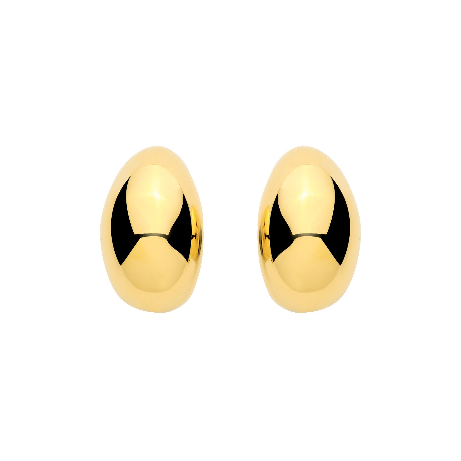 Gilded Silver  Molten Puffed Teardrop Pear J-Hoop Drop Earrings - EAG1442