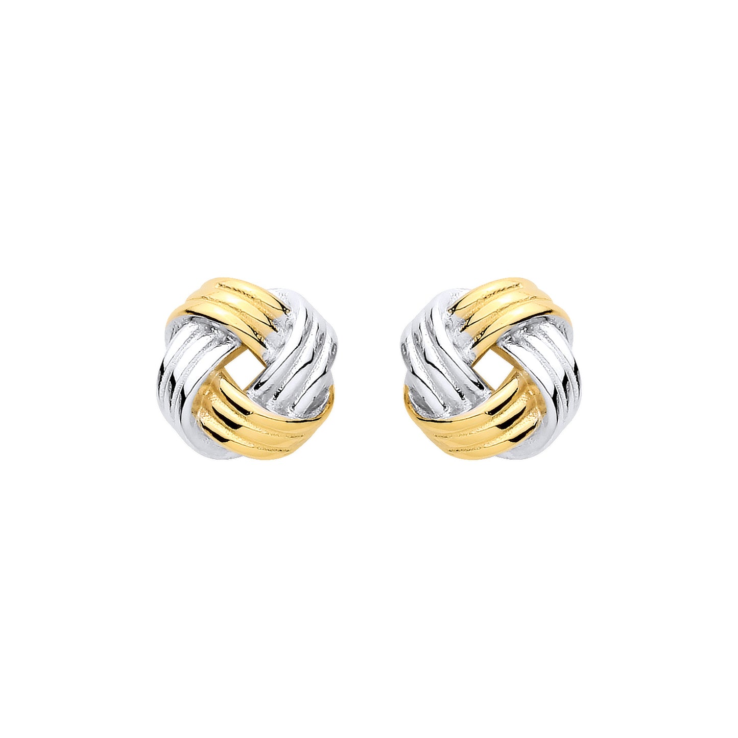 Gilded Silver  2-Tone Square Love Knot Drop Earrings - EAG1444
