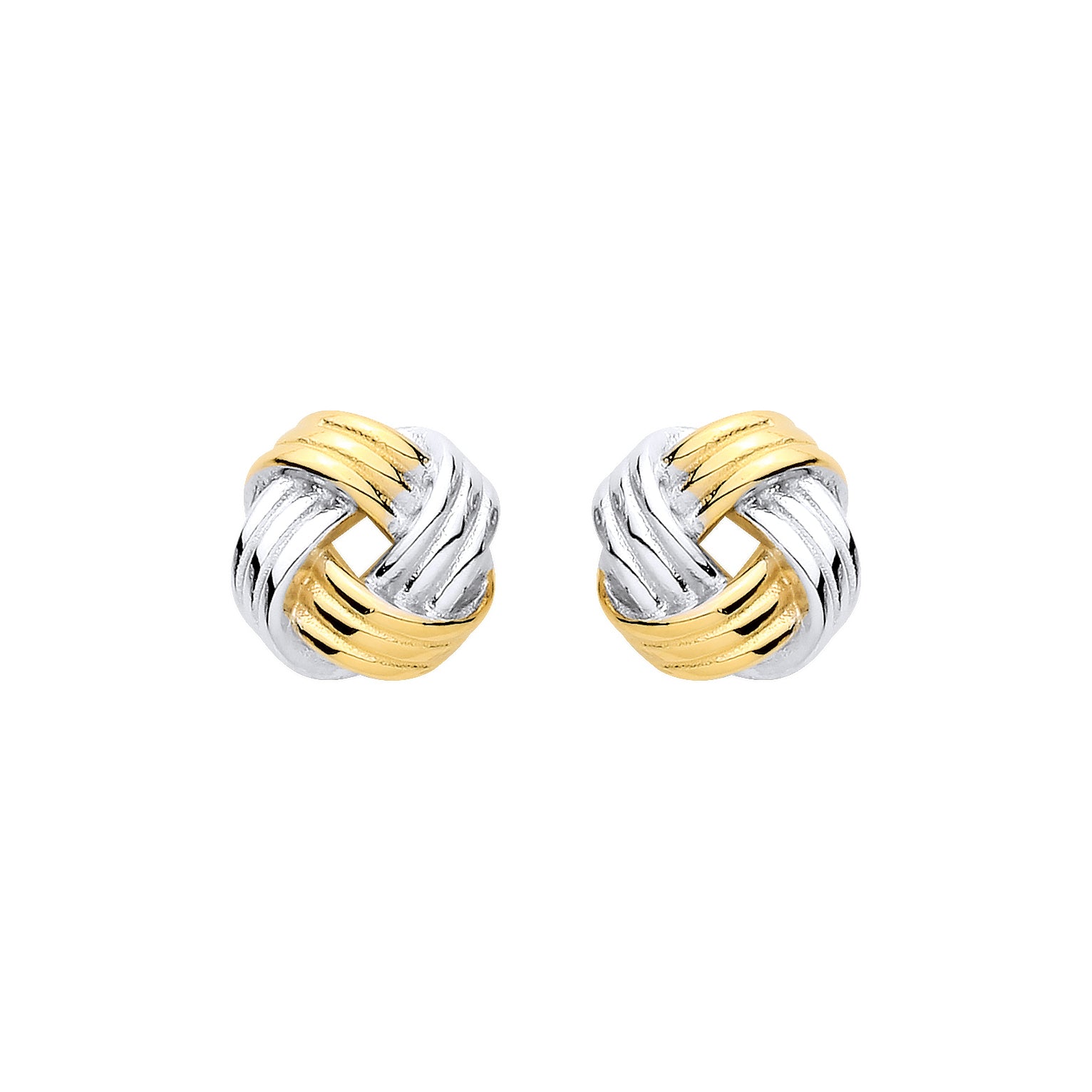 Gilded Silver  2-Tone Square Love Knot Drop Earrings - EAG1444