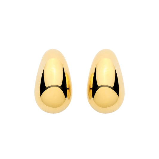 Gilded Silver  Tapered Dome Pear Drop Earrings - EAG1447