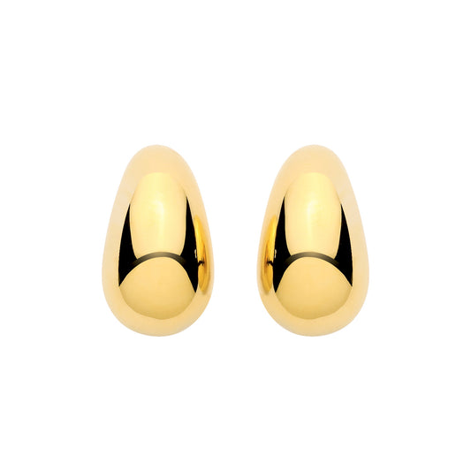 Gilded Silver  Tapered Dome Pear Drop Earrings - EAG1447