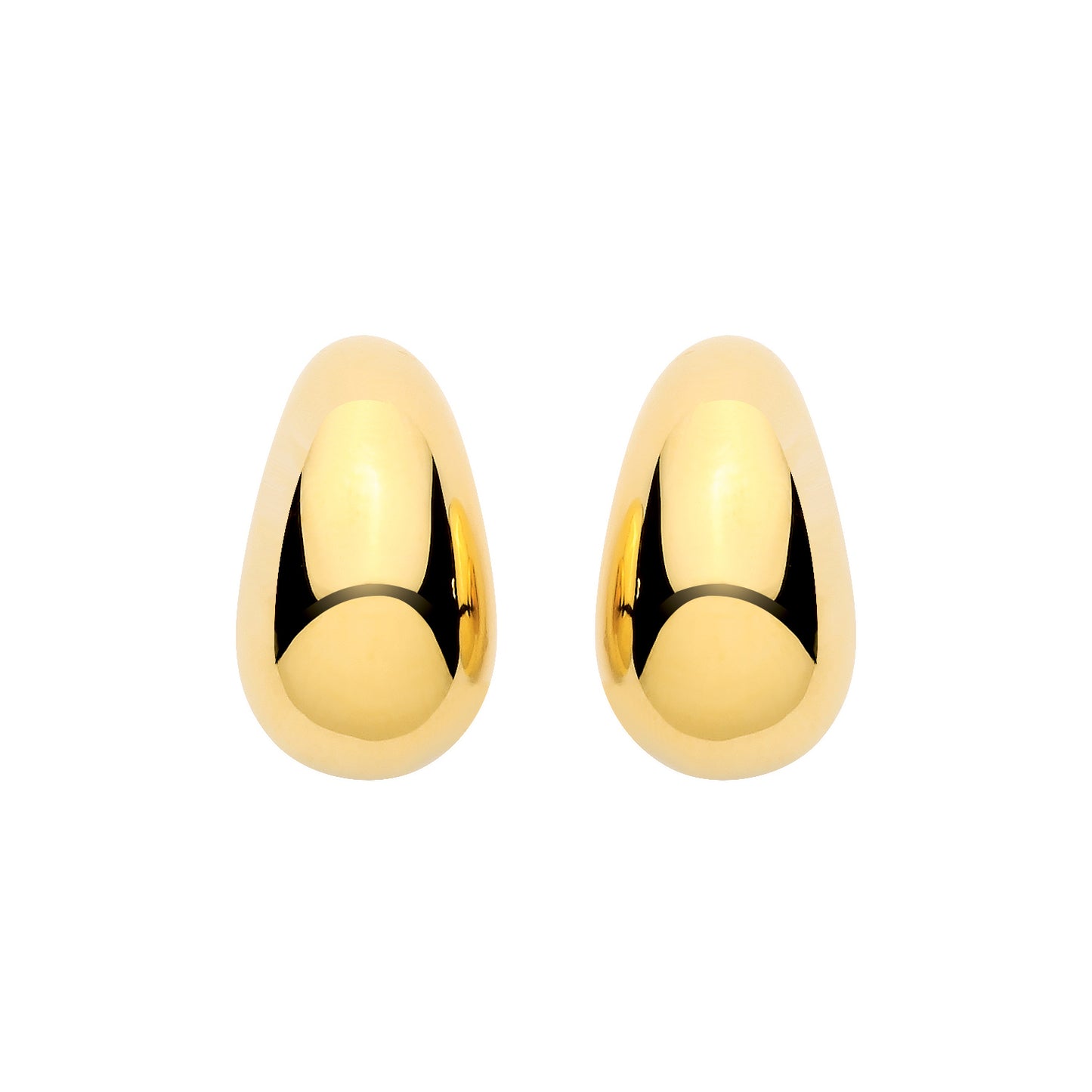 Gilded Silver  Molten Puffed Organic Teardrop Pear Drop Earrings - EAG1447