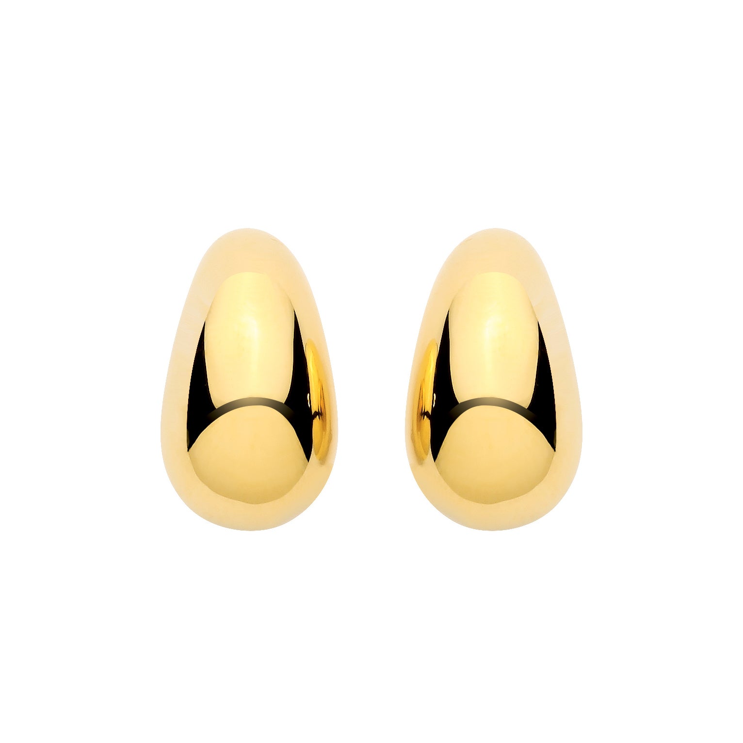 Gilded Silver  Molten Puffed Organic Teardrop Pear Drop Earrings - EAG1447