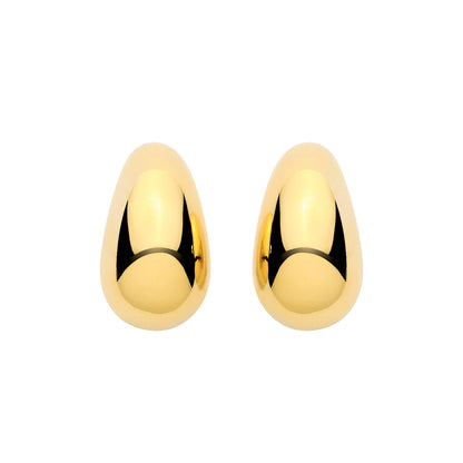 Gilded Silver  Molten Puffed Organic Teardrop Pear Drop Earrings - EAG1447