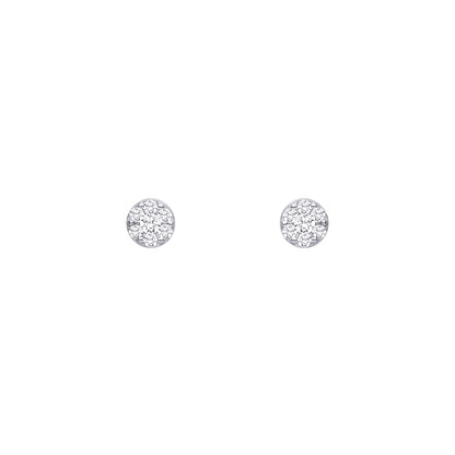 Silver  CZ Round Stud Earrings - EAG1461