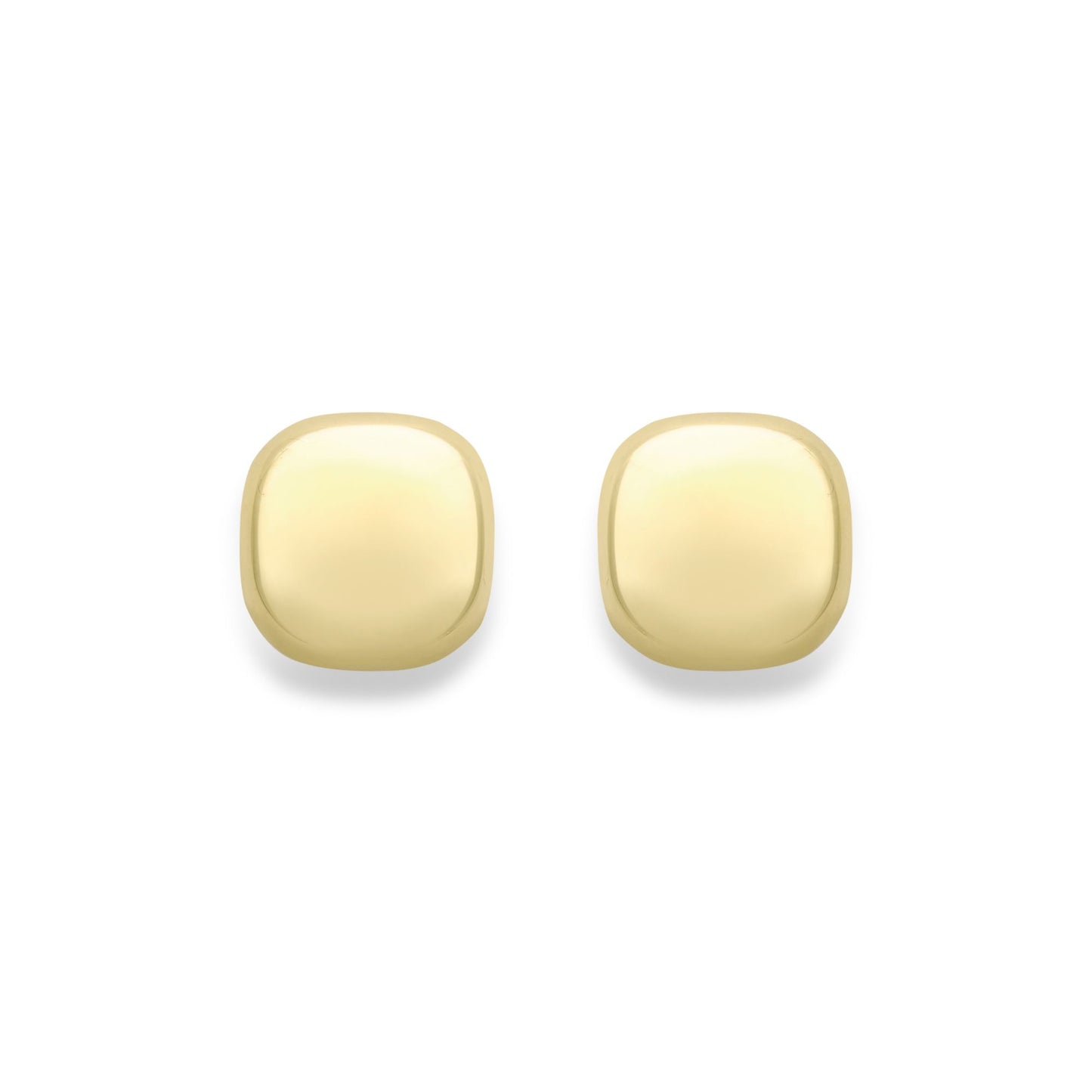 Ladies 9ct Yellow Gold  Pillowy Square Cushion Stud Earrings 8mm - EANR02009