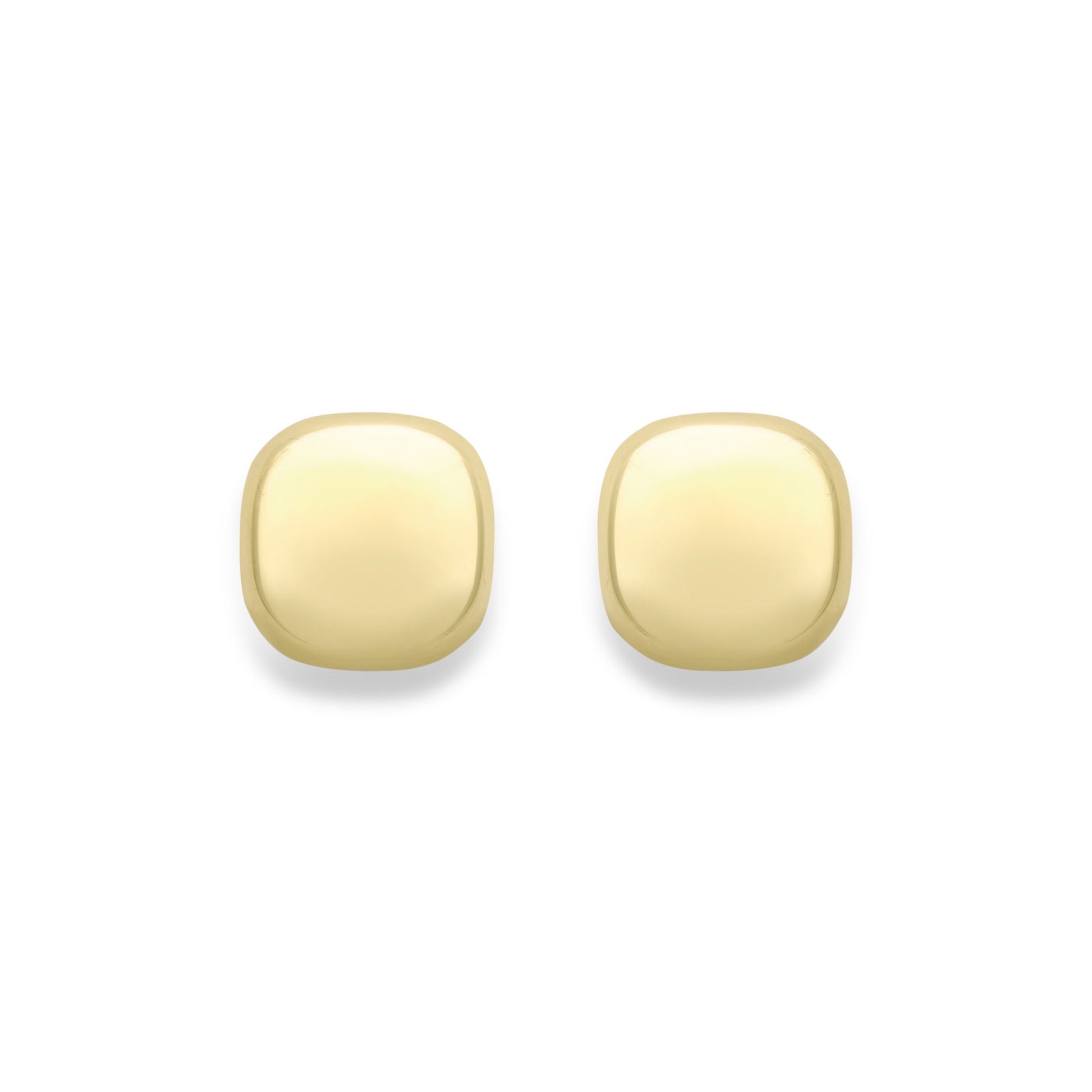 Ladies 9ct Yellow Gold  Pillowy Square Cushion Stud Earrings 8mm - EANR02009