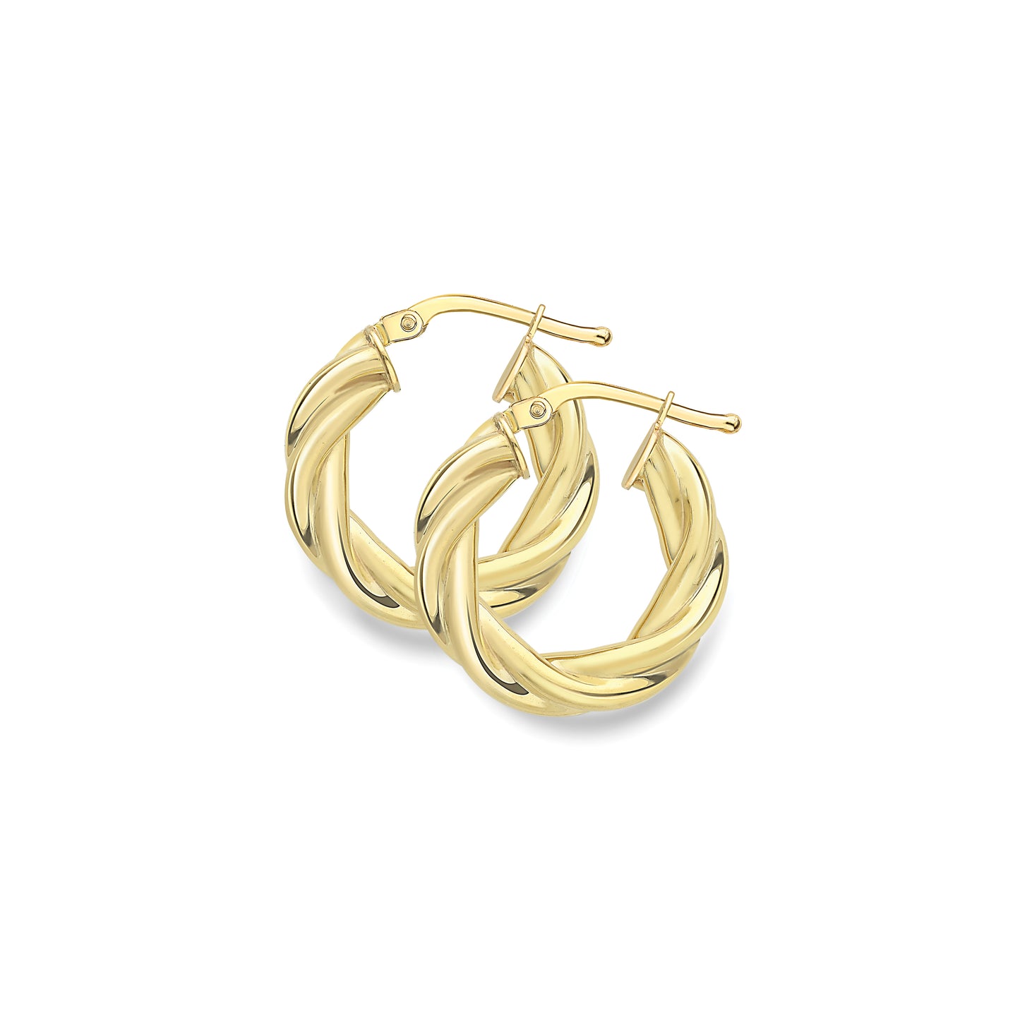 9ct Gold  Twisted Hoop Earrings - EANR02163