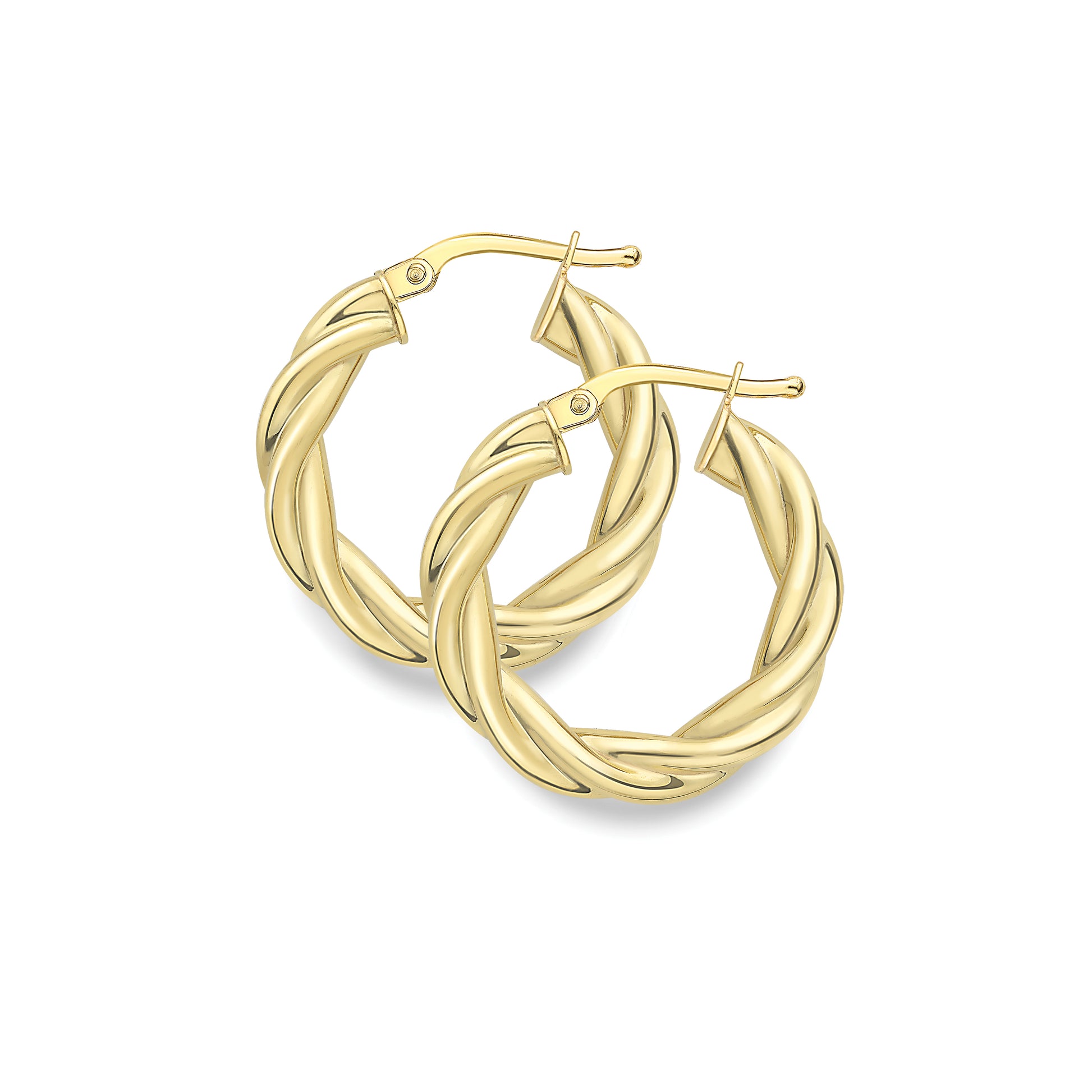 9ct Gold  Twisted Hoop Earrings - EANR02164