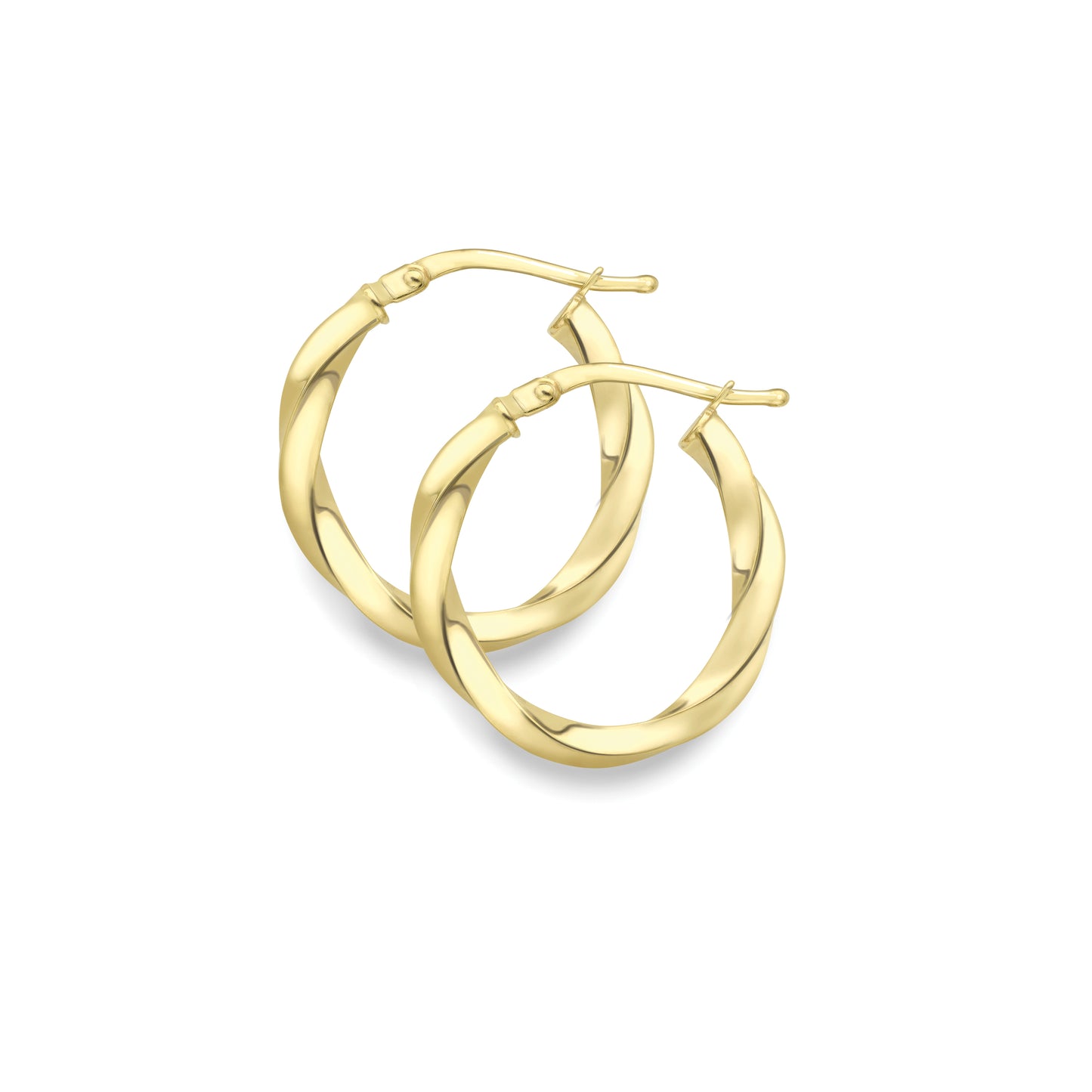 9ct Gold  Twisted Hoop Earrings - EANR02175