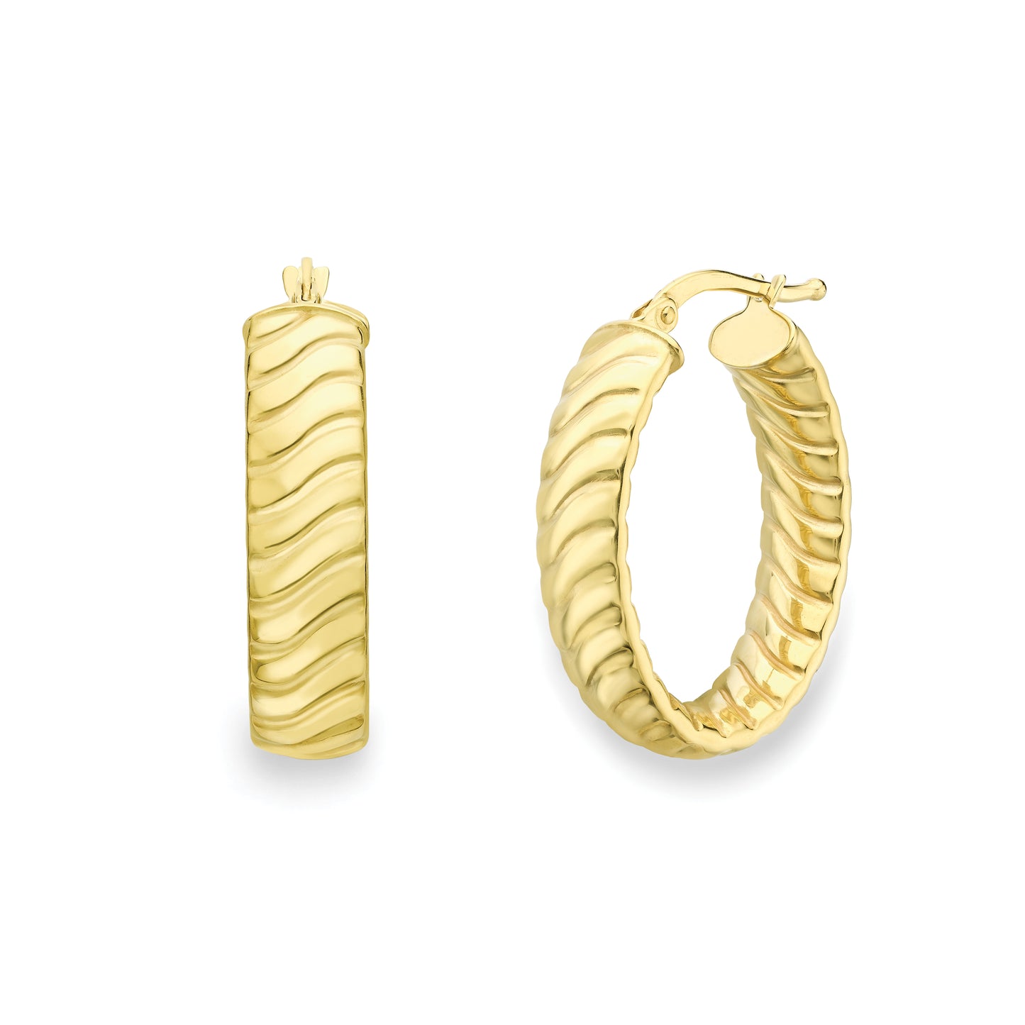 9ct Gold  Contemporary Oval Hoops - EANR02180