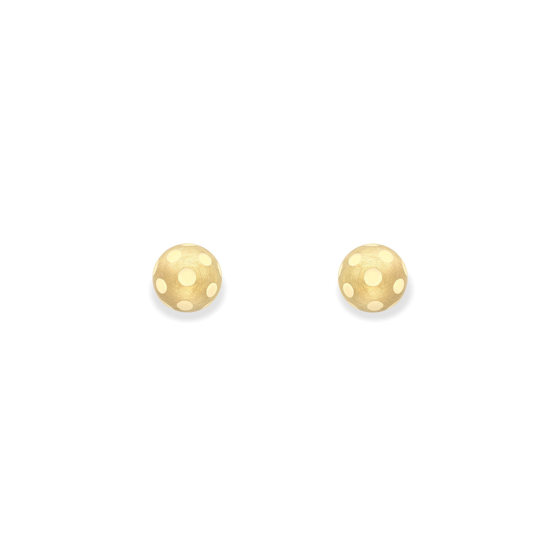 9ct Matt and Polished Gold  ball stud - EANR02193