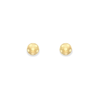 9ct Matt and Polished Gold  ball stud - EANR02193