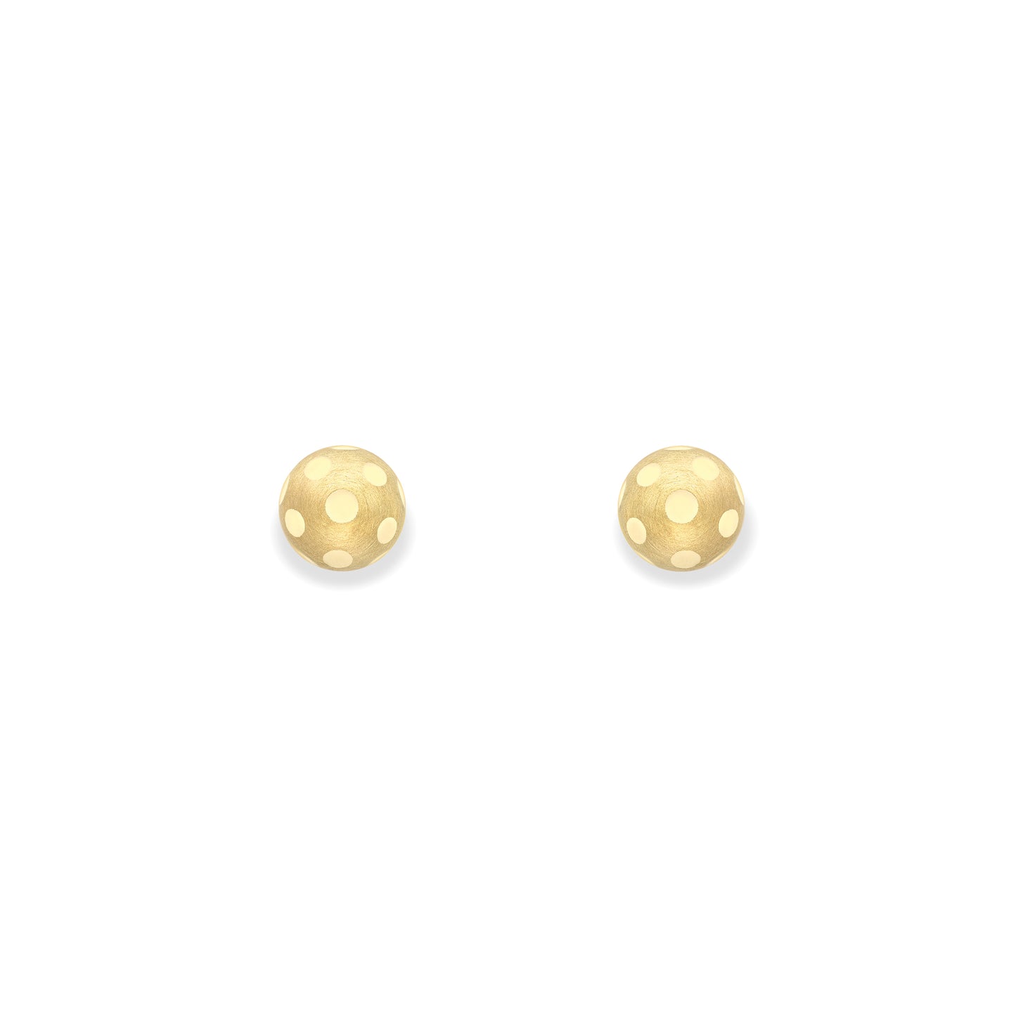 9ct Matt and Polished Gold  ball stud - EANR02193