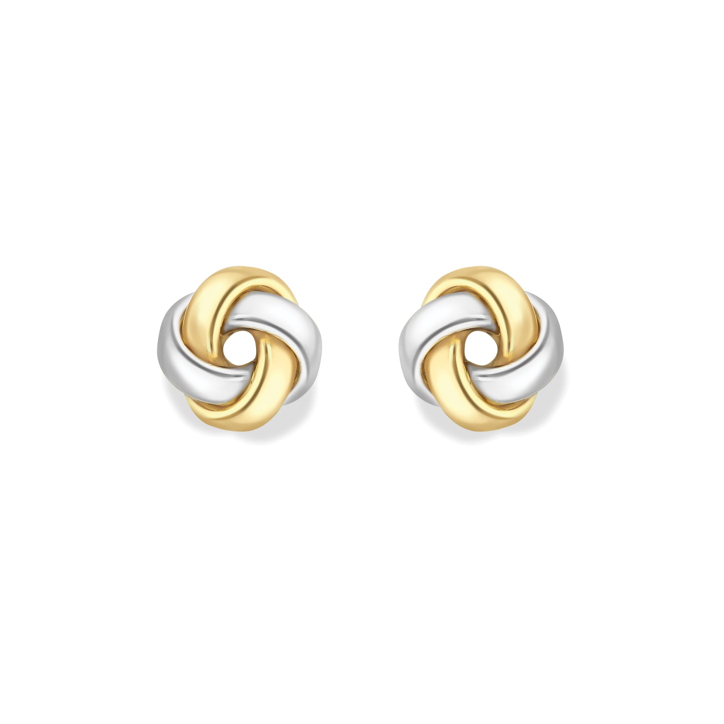 9ct Gold  Two-Tone knot Earrings - EANR02200