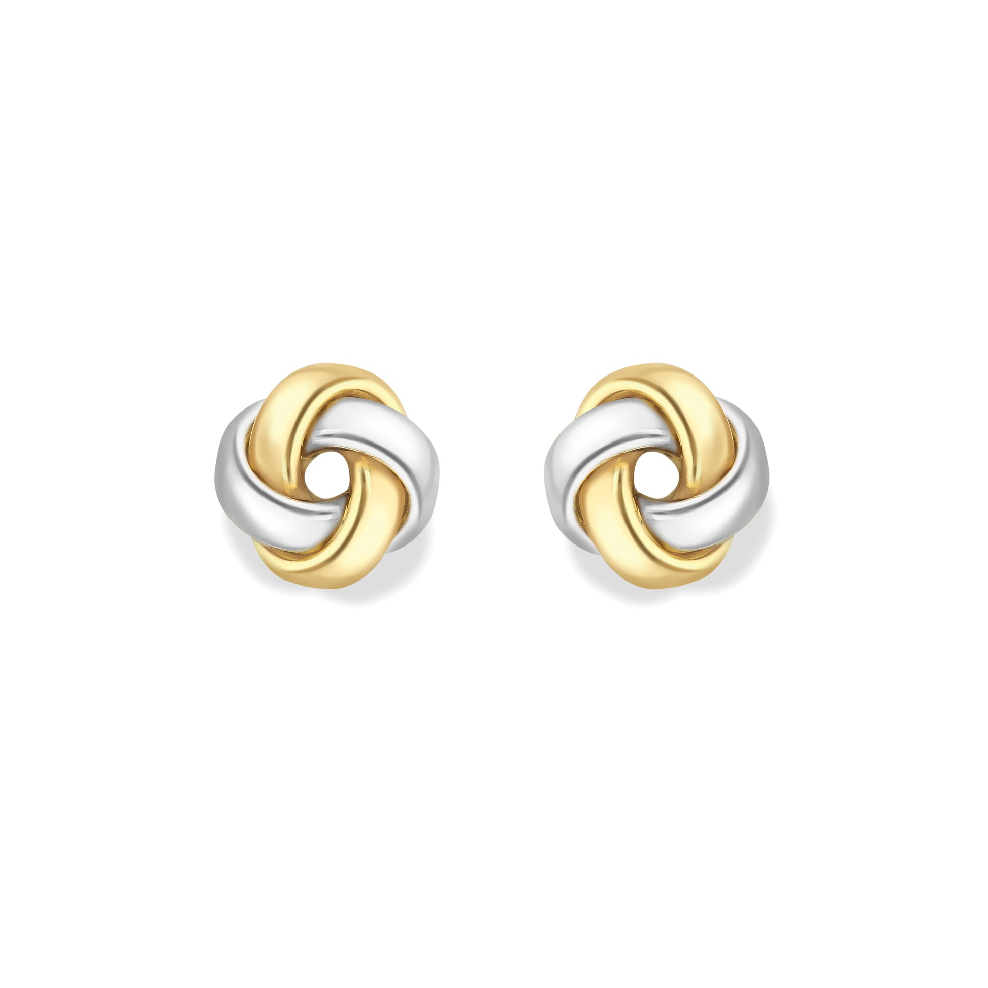9ct Gold  Two-Tone knot Earrings - EANR02200