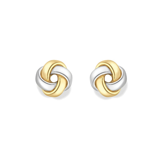 9ct Gold  Two-Tone knot Earrings - EANR02200