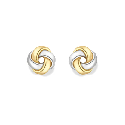 9ct Gold  Two-Tone knot Earrings - EANR02200