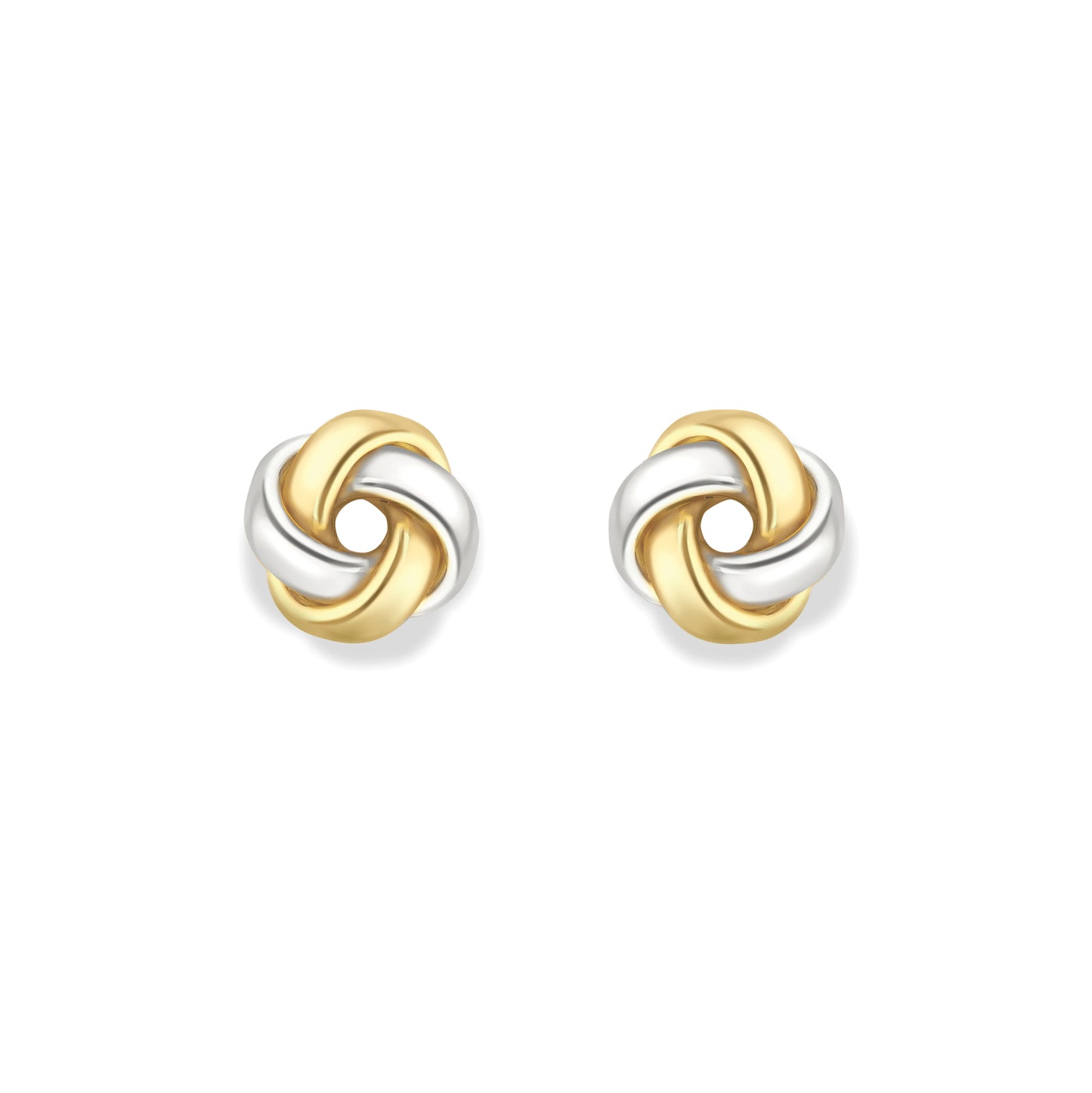 9ct Gold  Two-Tone Knot Earrings - EANR02201