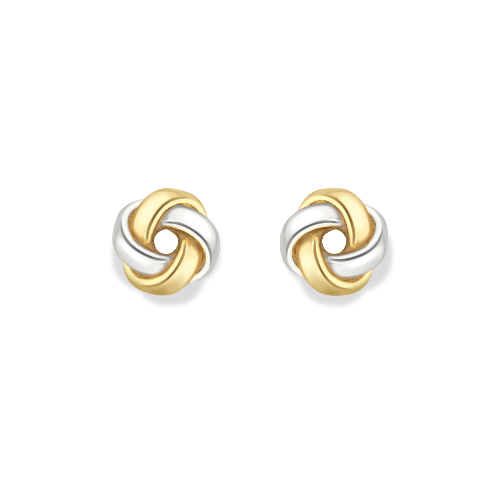 9ct Gold  Two-Tone Knot Earrings - EANR02201