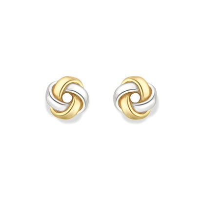 9ct Gold  Two-Tone Knot Earrings - EANR02201