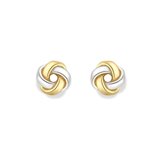 9ct Gold  Two-Tone Knot Earrings - EANR02201