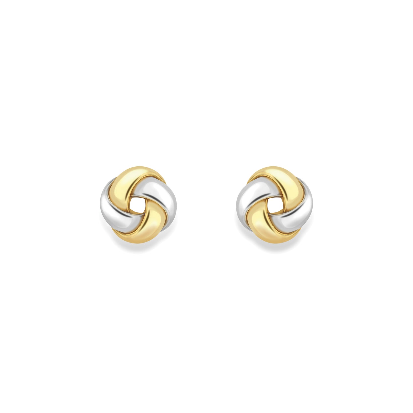 9ct Gold  Two-Tone Knot Earrings - EANR02202