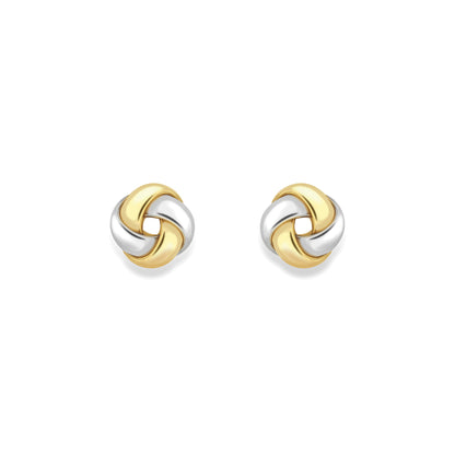 9ct Gold  Two-Tone Knot Earrings - EANR02202