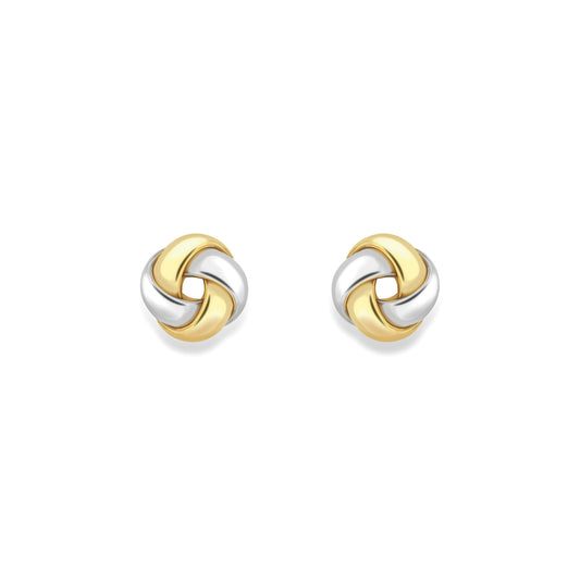 9ct Gold  Two-Tone Knot Earrings - EANR02202