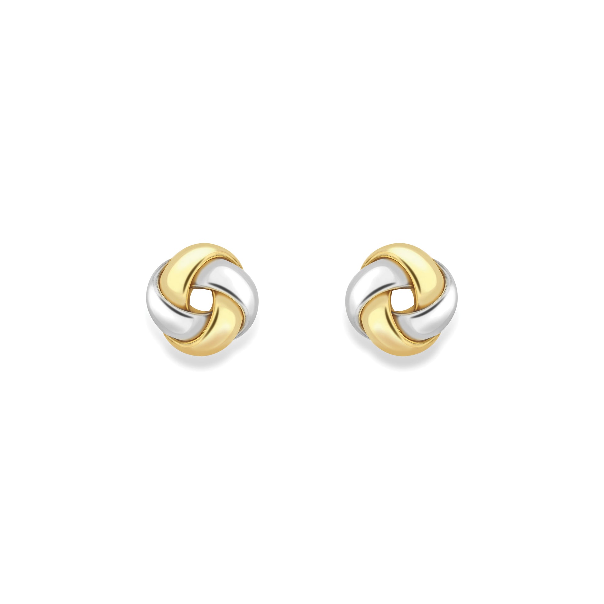 9ct Gold  Two-Tone Knot Earrings - EANR02202