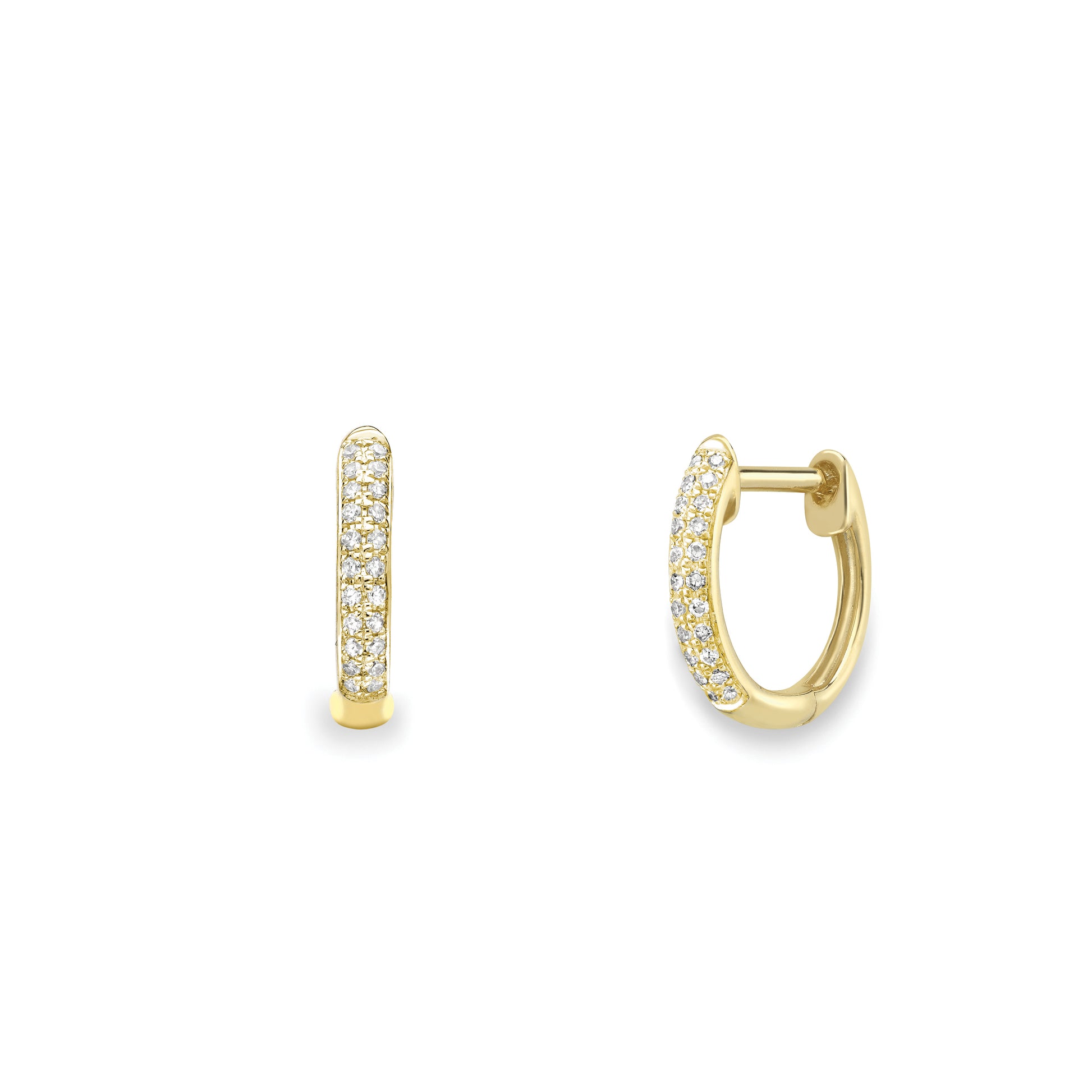 9ct Gold  Huggie Diamond Earrings - EANR02219