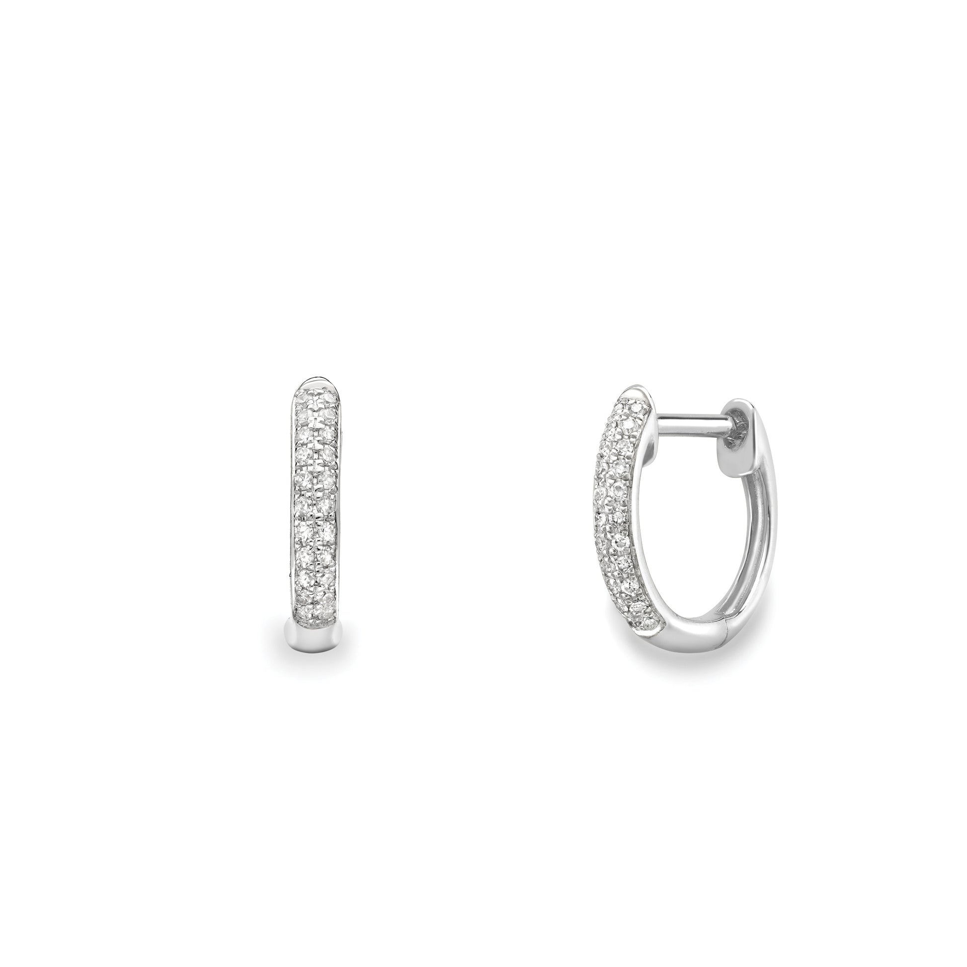 9ct Gold  Huggie Diamond Earrings - EANR02220