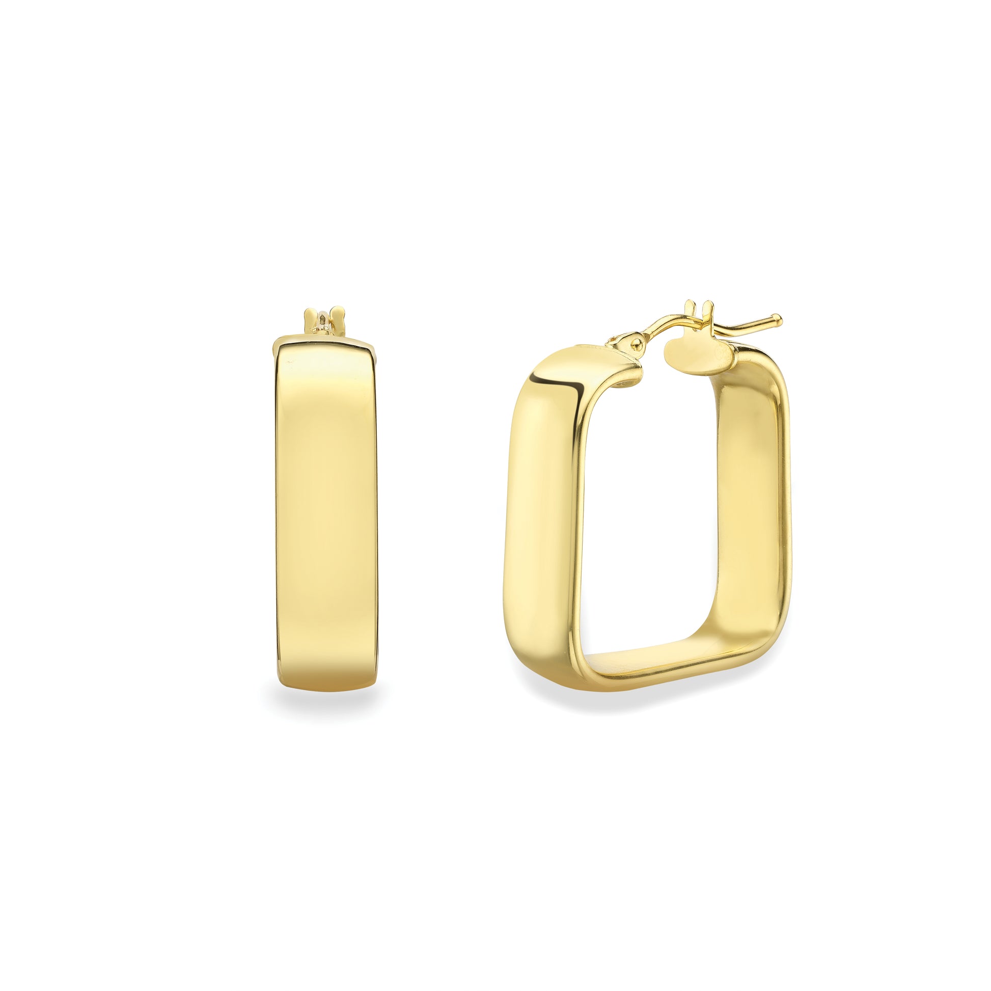 9ct Gold  Square Hoop Earrings - EANR02230