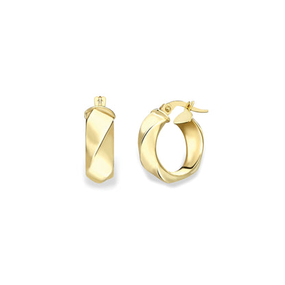 9ct Gold  Polished Twist Hoop Earrings - EANR02232