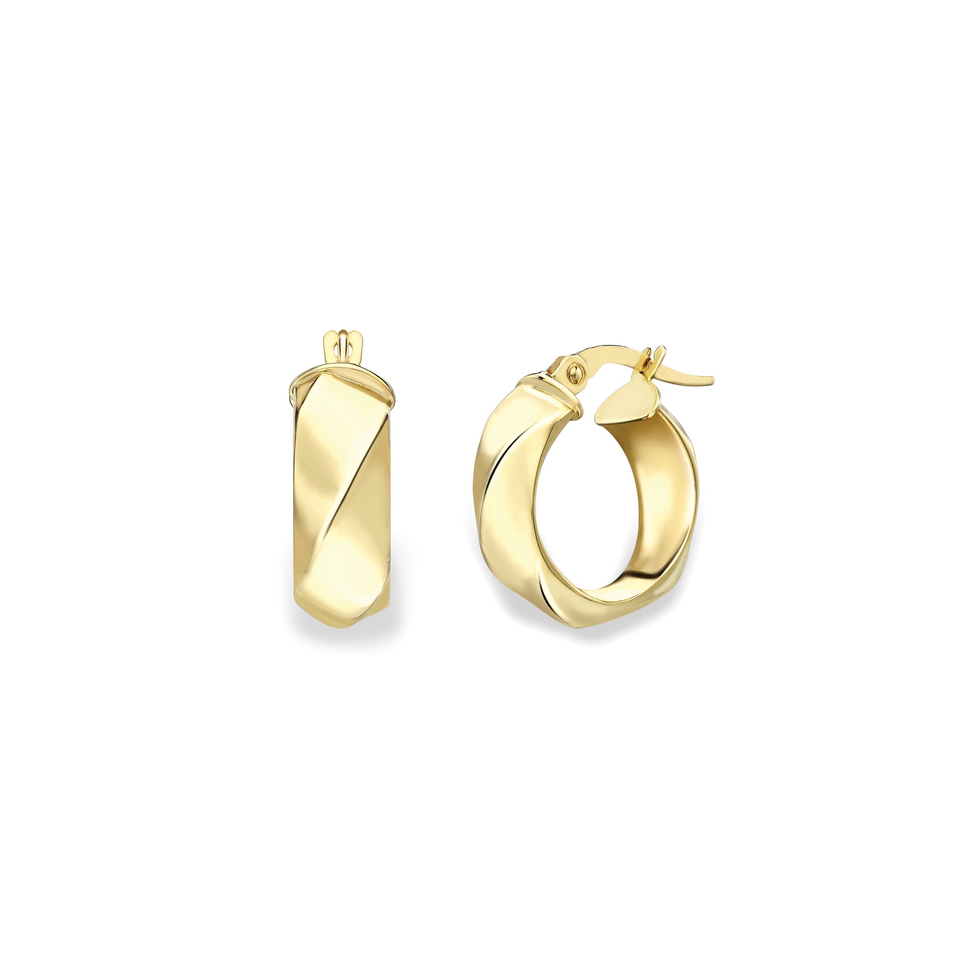 9ct Gold  Polished Twist Hoop Earrings - EANR02232