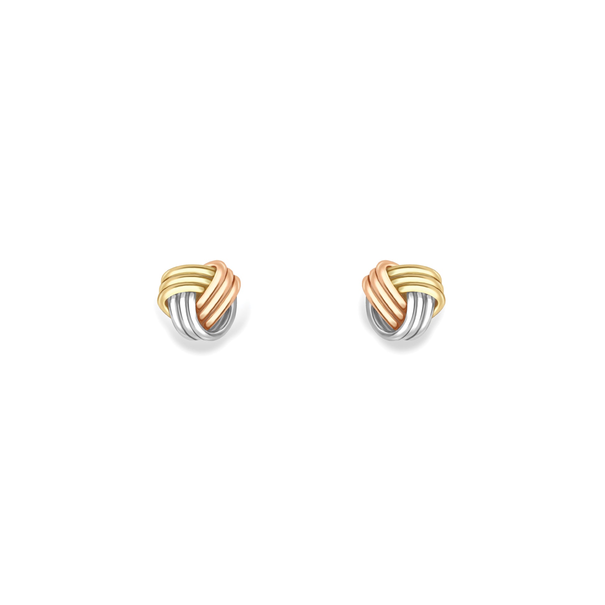 9ct Gold  Three Colour Knot Earrings - EANR02242