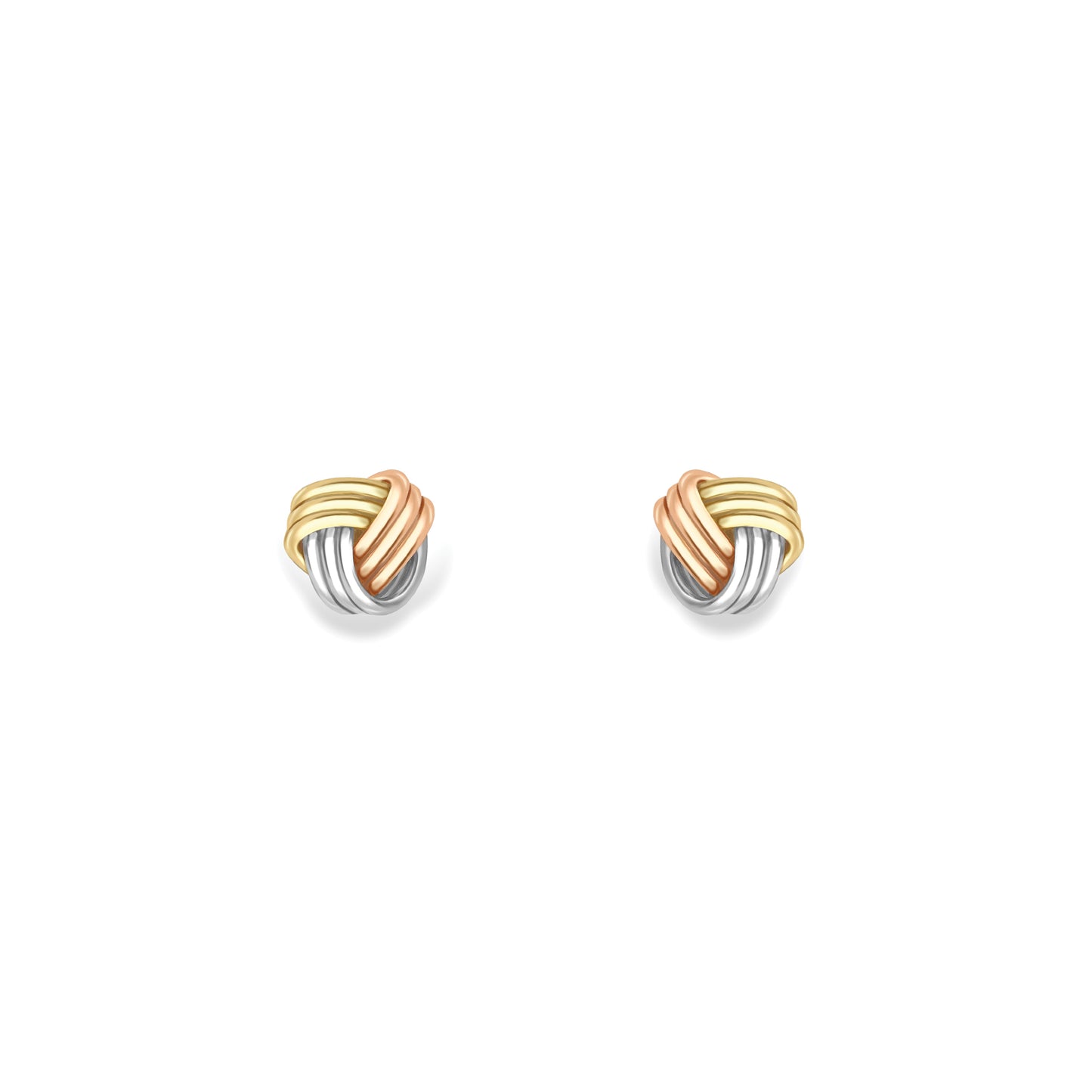 9ct Gold  Three Colour Knot Earrings - EANR02242