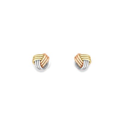 9ct Gold  Three Colour Knot Earrings - EANR02242