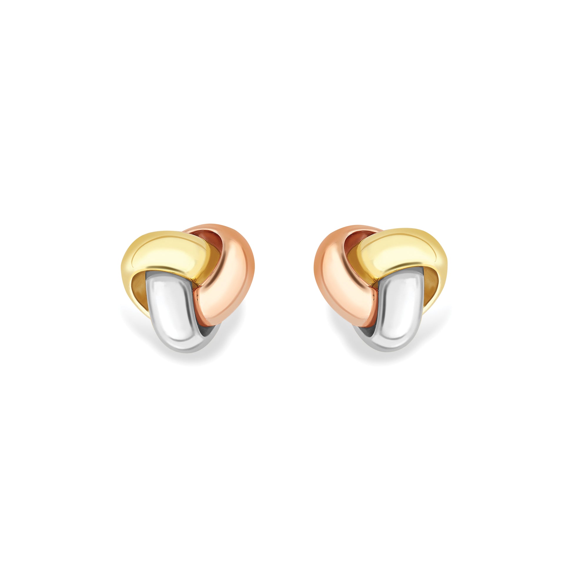 9ct Gold  Three Colour Knot Earrings - EANR02244