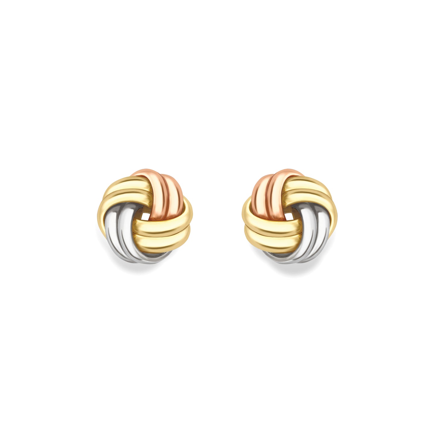 9ct Gold  Three Colour Knot Earrings - EANR02246