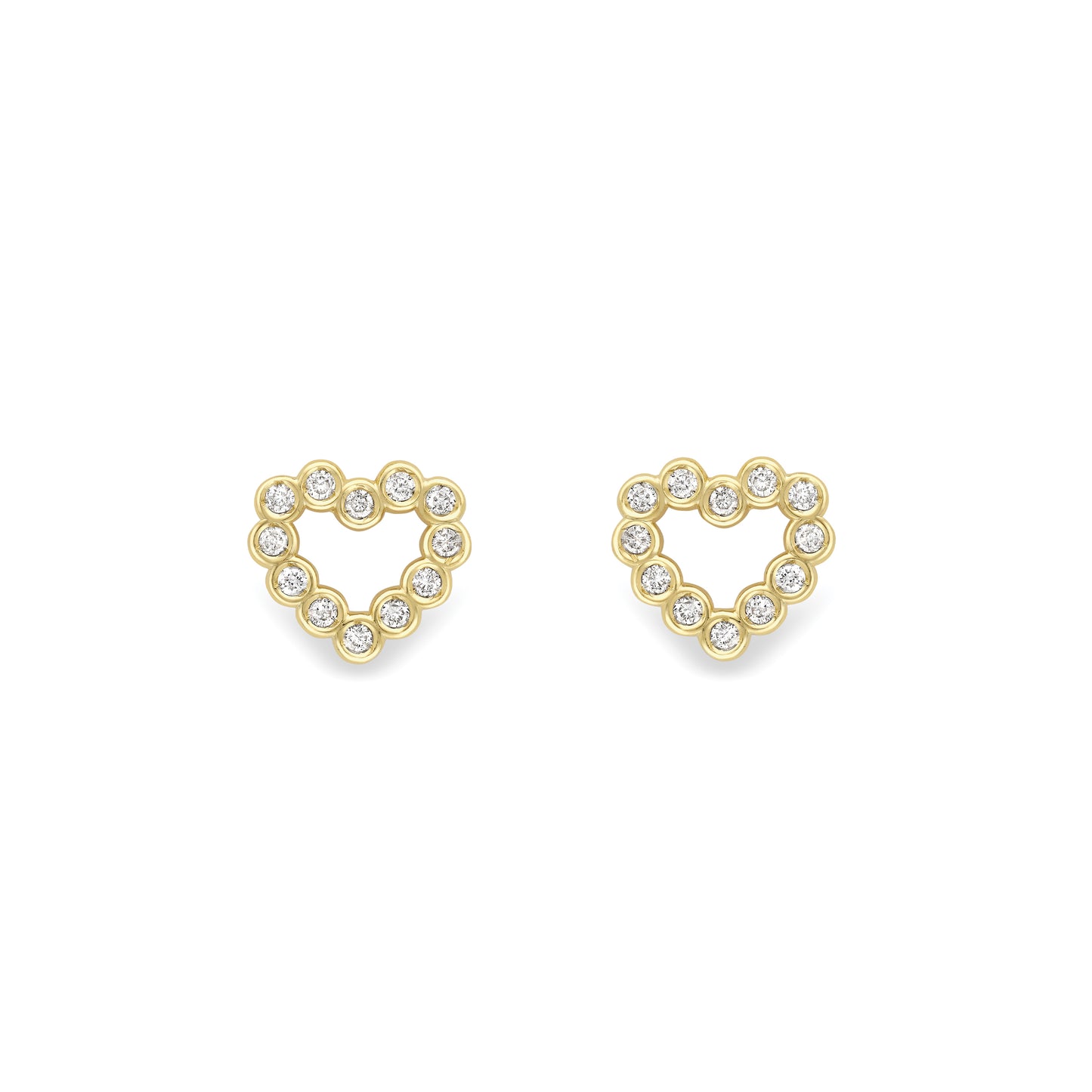18ct Gold  Heart Shape Diamond Earrings - EGNR02253
