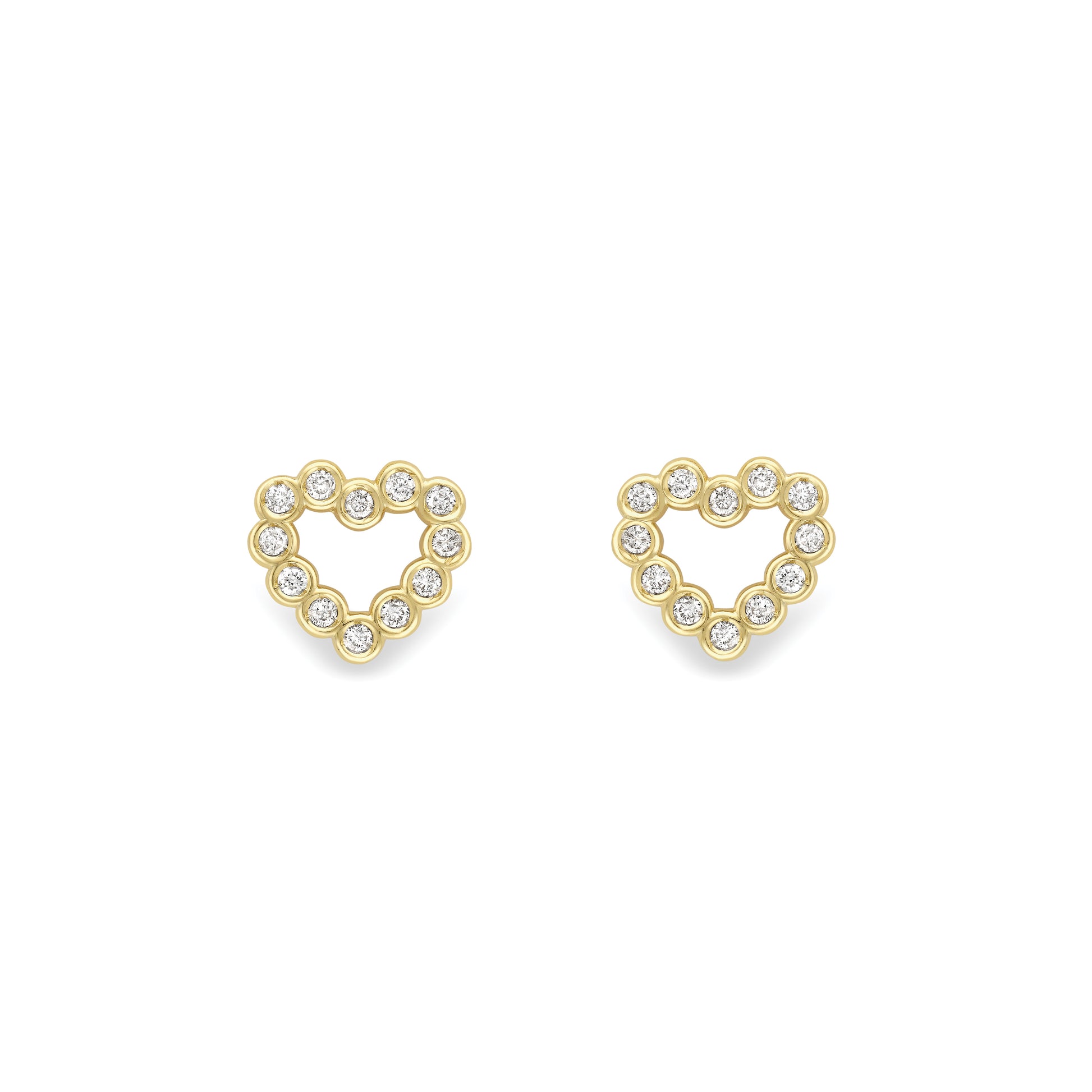 18ct Gold  Heart Shape Diamond Earrings - EGNR02253