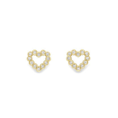 18ct Gold  Heart Shape Diamond Earrings - EGNR02253