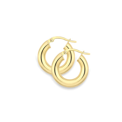 18ct Gold  Classic Hoop Earrings - EGNR02609